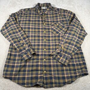 LL Bean Mens Long Sleeve Button Up Shirt Mens XL Tall Plaid Cotton